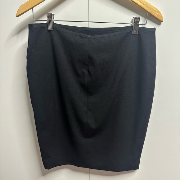 The Row Black Wool-Silk Pencil Skirt - Picture 3 of 7
